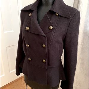 French boiled wool black jacket